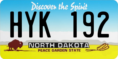 ND license plate HYK192
