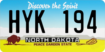 ND license plate HYK194