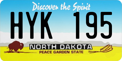 ND license plate HYK195