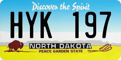 ND license plate HYK197