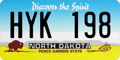 ND license plate HYK198