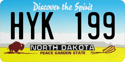 ND license plate HYK199