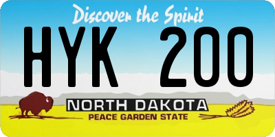 ND license plate HYK200