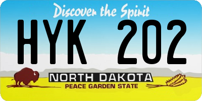 ND license plate HYK202