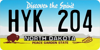 ND license plate HYK204