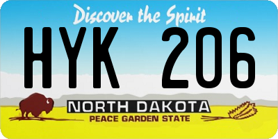 ND license plate HYK206