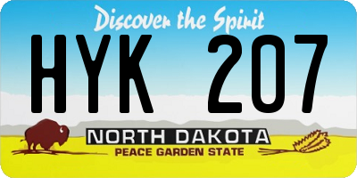 ND license plate HYK207
