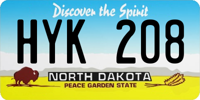 ND license plate HYK208