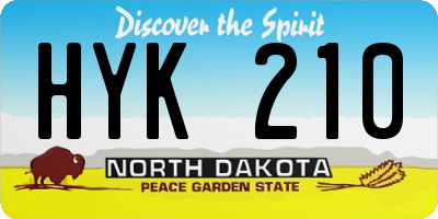 ND license plate HYK210