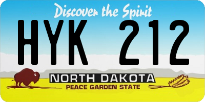 ND license plate HYK212