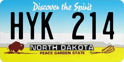 ND license plate HYK214