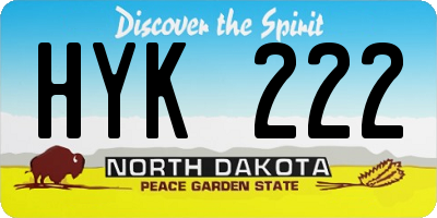 ND license plate HYK222