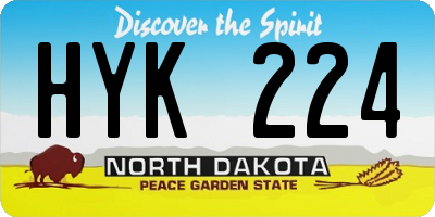 ND license plate HYK224