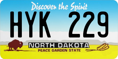 ND license plate HYK229