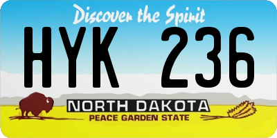 ND license plate HYK236