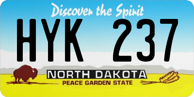 ND license plate HYK237