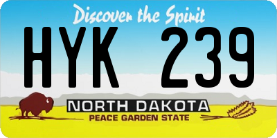 ND license plate HYK239