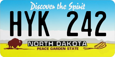 ND license plate HYK242