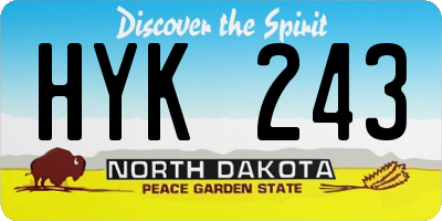 ND license plate HYK243