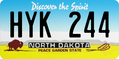 ND license plate HYK244