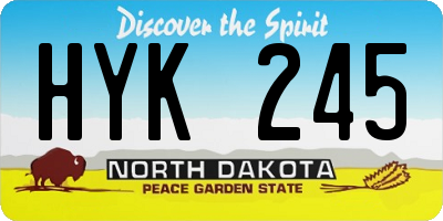 ND license plate HYK245