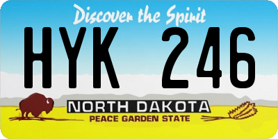 ND license plate HYK246