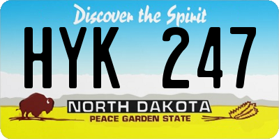 ND license plate HYK247