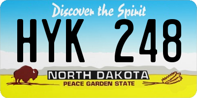 ND license plate HYK248