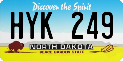 ND license plate HYK249