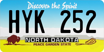 ND license plate HYK252
