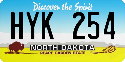 ND license plate HYK254