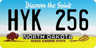 ND license plate HYK256