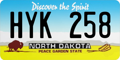 ND license plate HYK258