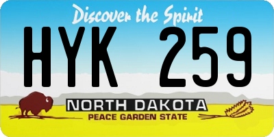 ND license plate HYK259