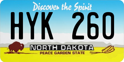 ND license plate HYK260