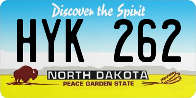 ND license plate HYK262