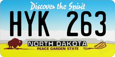 ND license plate HYK263