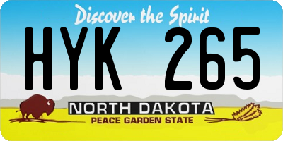 ND license plate HYK265