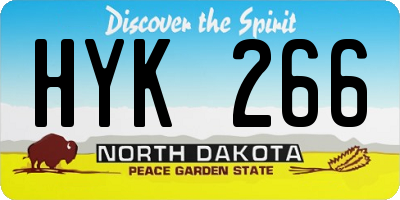 ND license plate HYK266