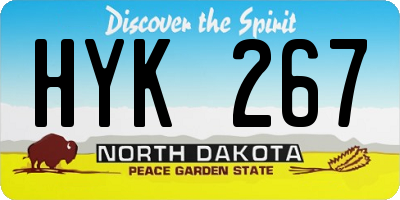ND license plate HYK267