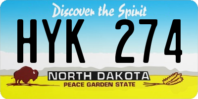 ND license plate HYK274