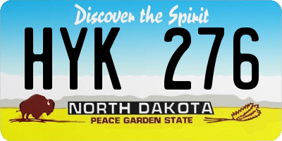 ND license plate HYK276