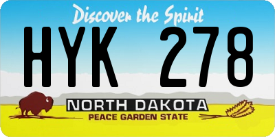 ND license plate HYK278