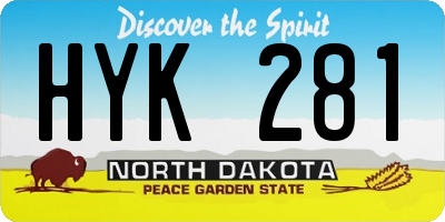 ND license plate HYK281