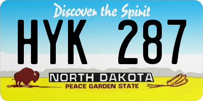 ND license plate HYK287