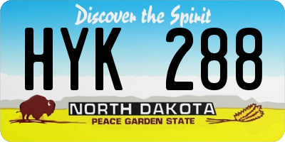 ND license plate HYK288