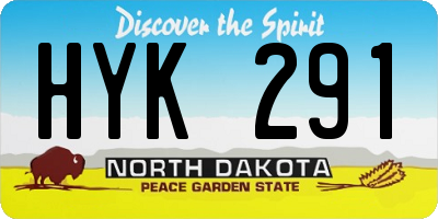 ND license plate HYK291