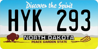 ND license plate HYK293