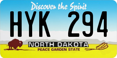 ND license plate HYK294