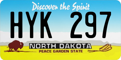 ND license plate HYK297